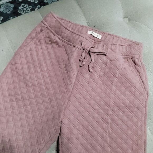Madewell Quilted Pink Mauve Jogger Sweatpants Women's Small - Picture 1 of 10